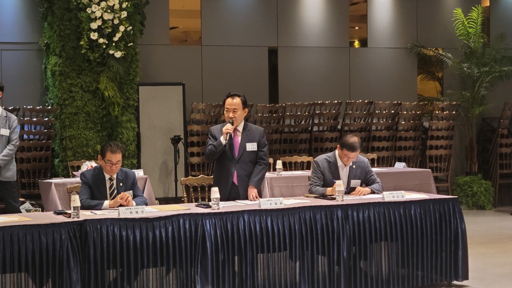 소재권 중구의회 의장이 발언하고 있다./사진=주현태 기자