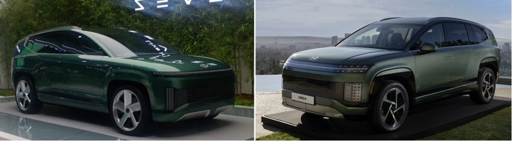 현대차 콘셉트카 세븐(왼쪽)과 아이오닉9