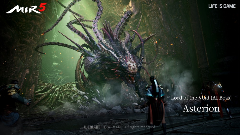 위메이드넥스트와 엔비디아가 CES 2025에서 공개한 미르5의 AI 보스 몬스터 '아스테리온'. / 사진=위메이드