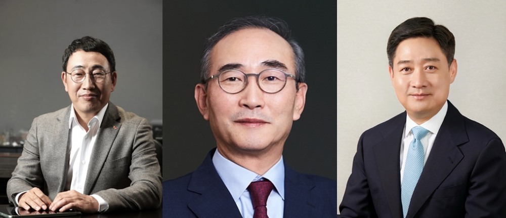 국내 이동통신 3사 수장이 사상 처음으로 MWC 현장에 모두 참석한다. 사진은 (왼쪽부터) 유영상 SKT 대표, 김영섭 KT 대표, 홍범식 LG유플러스 대표. / 사진=각사
