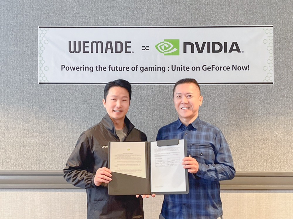 위메이드넥스트 박정수 대표(좌), 엔비디아 케이타 이다 부사장(우). / 사진=위메이드