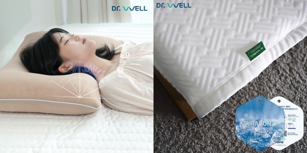닥터웰에서 신규 론칭한 냉감 경추베개(왼쪽)와 냉감 패드 이미지. ⓒ 닥터웰