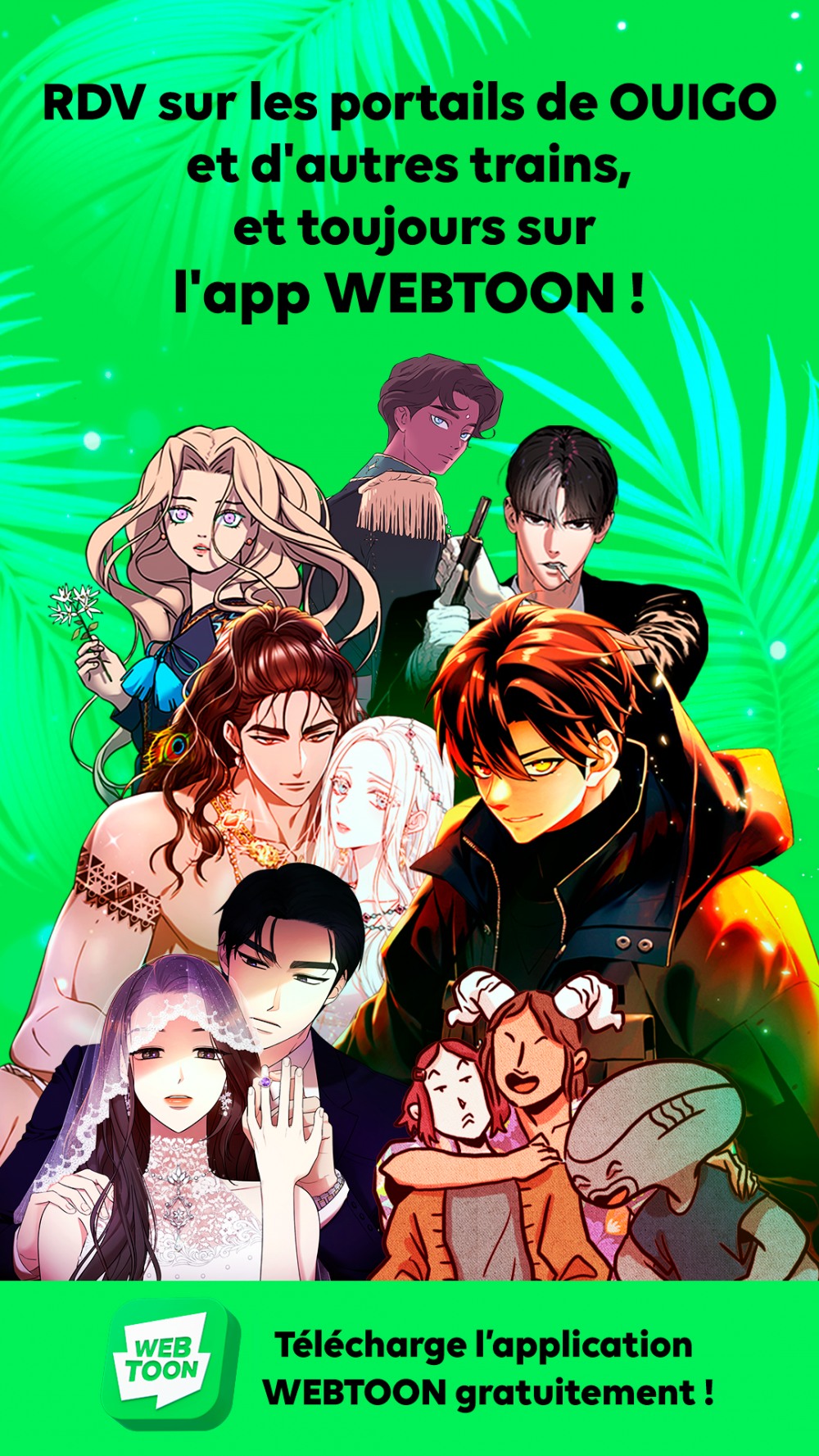 네이버웹툰은 다음 달 1일부터 프랑스 고속열차 테제베 이누이와 저가 고속철 위고에 '내 남편과 결혼해줘', '화이트 블러드' 등 한국과 프랑스 웹툰 15편을 전용 콘텐츠로 제공한다고 30일 밝혔다. / 사진=네이버웹툰