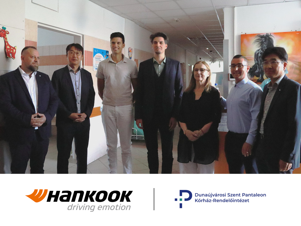 한국타이어, 헝가리 성 판텔레온 병원 아동 병동 환경 개선 후원금 전달. / 사진=한국타이어