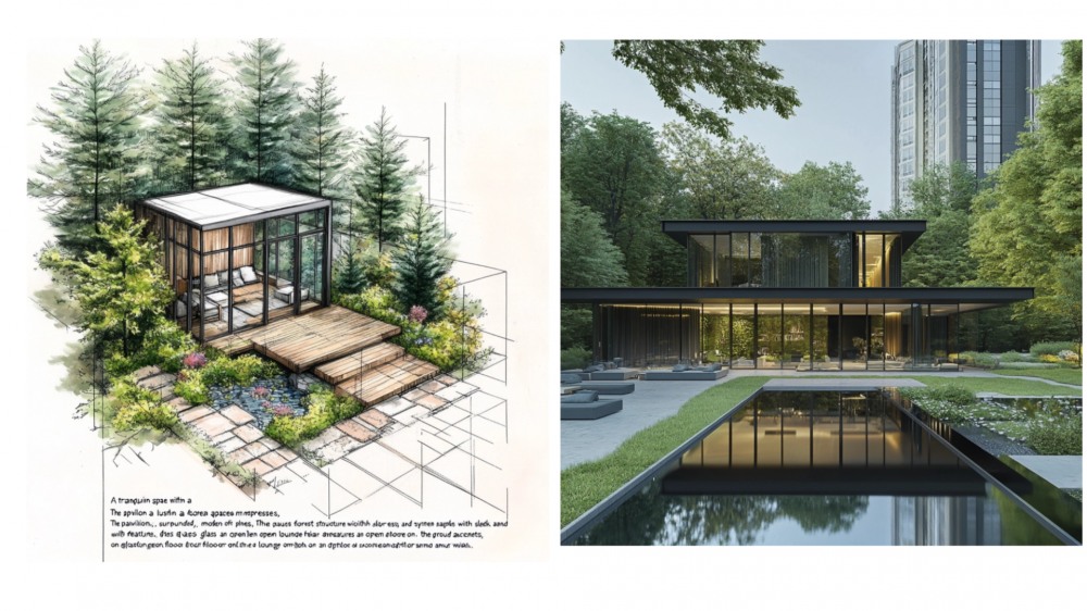 생성형 AI가 작업한 탑석 푸르지오 파크7의 힐링 라운지./사진제공=대우건설