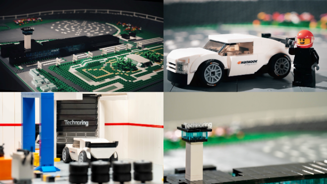 레고 블록으로 구현한 한국테크노링. / 사진=한국타이어