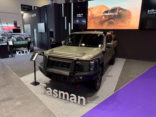 기아가 지난달 유럽 최초로 공개한 타스만 특수목적 파생차량 쇼카. / 사진=기아