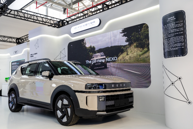 경주엑스포대공원 APEC 경제전시장 내 한류·첨단미래산업관에 전시된 ‘디 올 뉴 넥쏘’. / 사진=현대차그룹