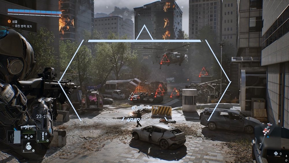 택티컬기어 'MR23C 추격자' 사용한 적 락온. / 사진=엔씨소프트