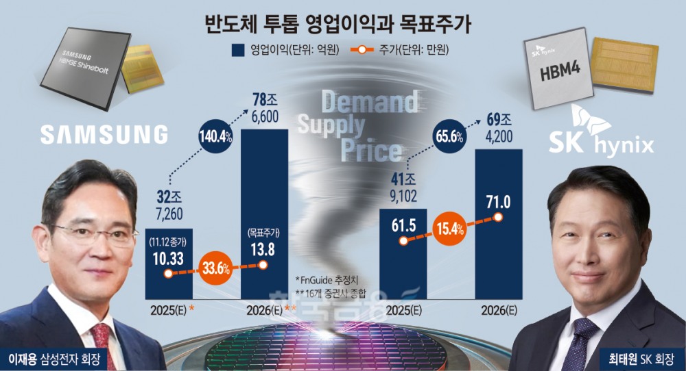 삼성전자+SK하이닉스, 영업익 150조 시대 온다