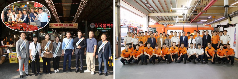 중구의회 의원들이 추석명절 전통시장 방문해 격려하는 시간을 가졌다./사진제공=중구의회