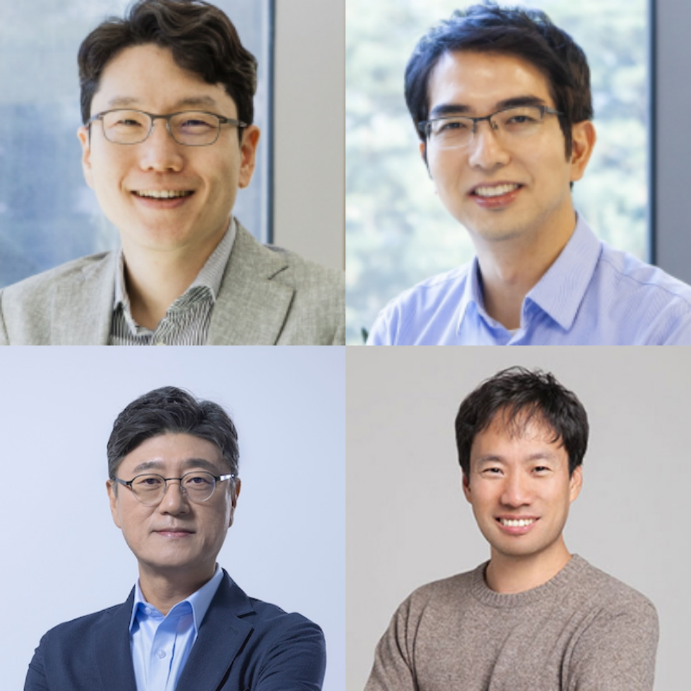 (좌측 상단부터 시계방향으로) 임우형·이홍락 LG AI연구원장, 김성훈 업스테이지 대표, 정재헌 SKT CEO. /사진=각 사