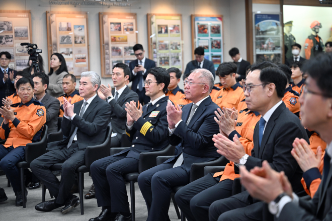 현대차그룹 무인소방로봇 기증식. / 사진=현대차그룹