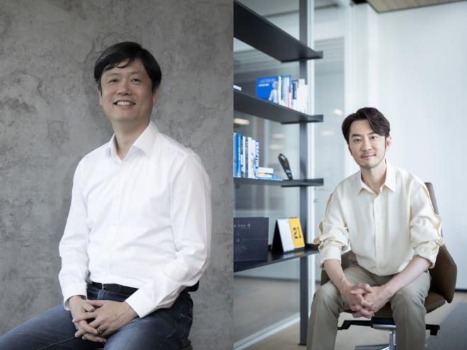 장병규 크래프톤 이사회 의장(왼쪽)과 김창한 크래프톤 대표. / 사진=크래프톤