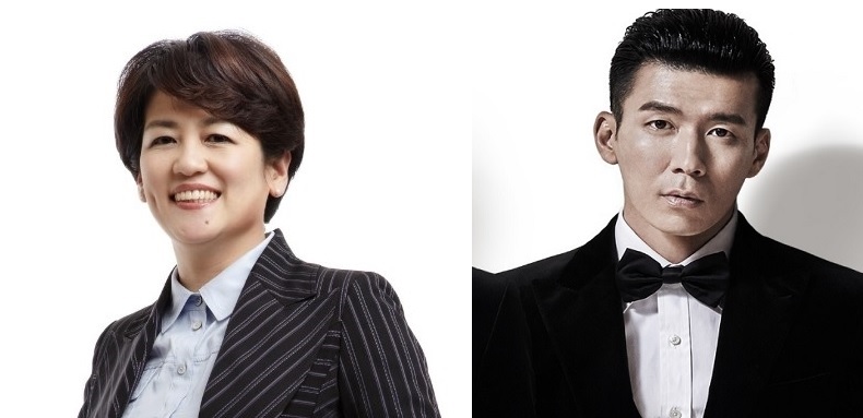 15일 롯데그룹과 여성가족부가 개최한 ‘제1회 부모교육 토크 콘서트’에 참여한 패널 강은희 여성가족부 장관과 강연자로 나선 가수 션.