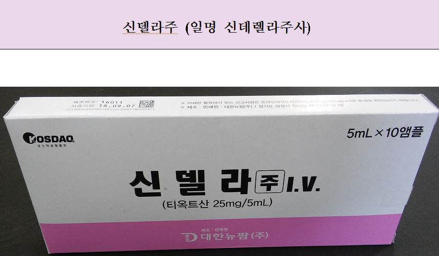 불법 유통으로 적발된 의약품 ‘신델라주’ .식약처 제공