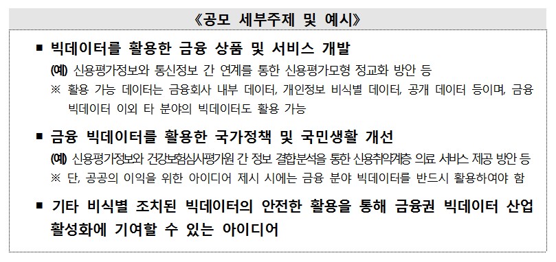 금융보안원, 2017 빅데이터 활용 금융 아이디어 공모전