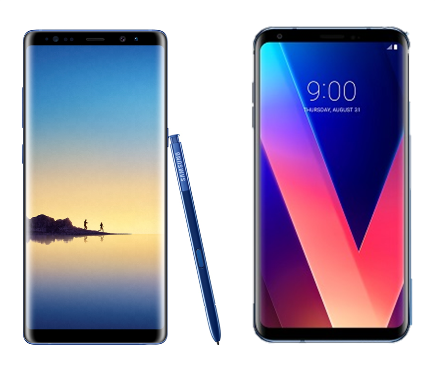 △갤럭시노트8, LG V30