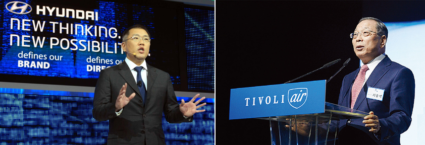 ▲ 정의선 현대자동차그룹 부회장. ▲ 최종식 쌍용자동차 사장.