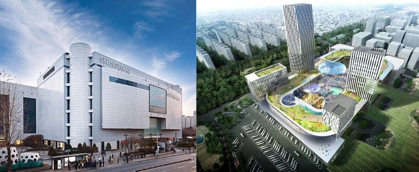 신세계백화점 인천점(좌)과 롯데 인천터미널 개발계획 조감도. 각사 제공