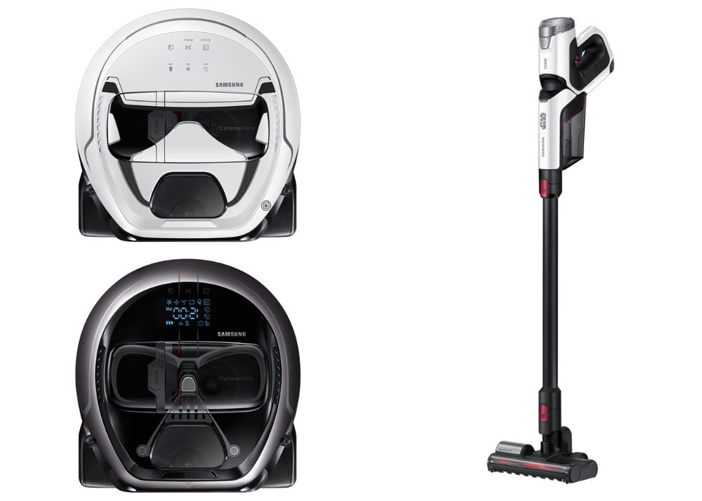 △파워봇 스톰트루퍼 모델(왼쪽 위), 파워봇 다스베이더 모델(왼쪽 아래), 파워건 스톰트루퍼 모델