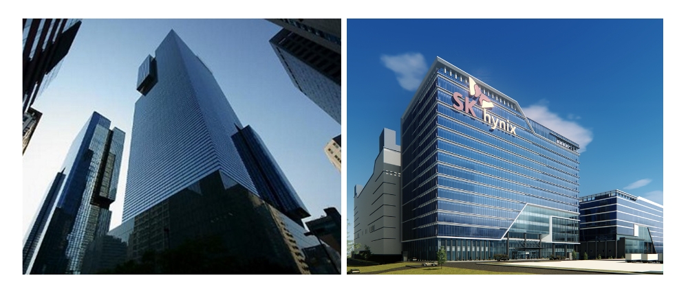 △삼성전자 서초사옥(완쪽), SK하이닉스이천 연구개발센터