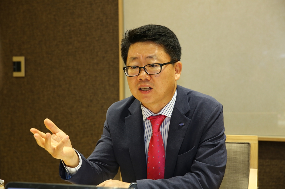 삼성증권 자산배분전략 담당 이병열 삼무가 2018년 자산배분 전략을 설명하고 있다./사진제공=삼성증권