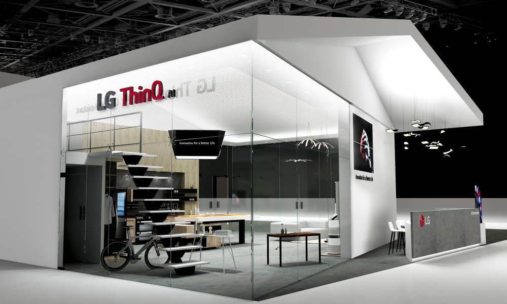 △집 내부를 그대로 연출해 'LG 인공지능 제품들과 함께 하는 일상 생활'을 보여줄 'LG 씽큐 스위트(ThinQ Suite)'의 조감도