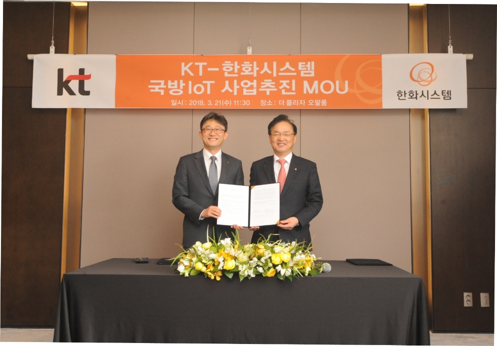 △박윤영 KT 기업사업부문장(왼쪽), 장시권 한화시스템 대표이사