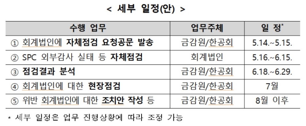 금감원, 회계법인 SPC 외부감사 재무제표 대리작성 실태점검