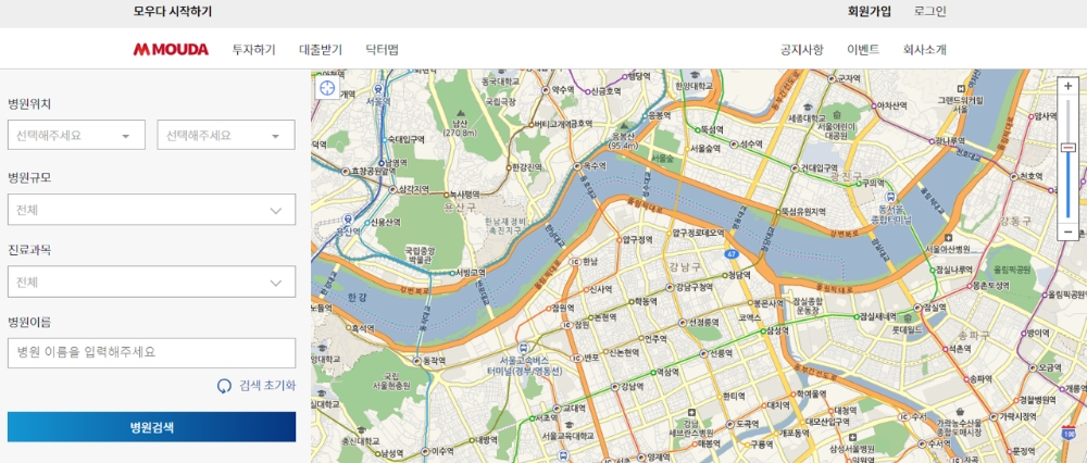△모우다 '닥터맵' 서비스 화면./사진=모우다