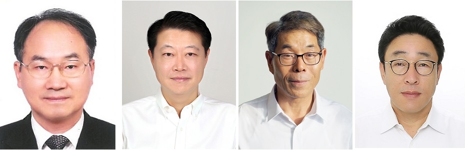 (왼쪽부터)한국타이어 윤정록 생산본부 대전공장장, 조현준 OE부문장, 황성학 구주본부 헝가리공장장, 한국타이어월드와이드 류세열 정보전략실장. 출처=한국타이어그룹.