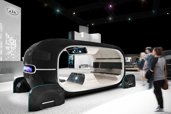 기아차가 CES2019에서 선보일 ‘실시간 감정반응 차량제어(R.E.A.D.) 시스템’을 직접 경험해 볼 수 있는 체험형 전시물. 출처=기아차.