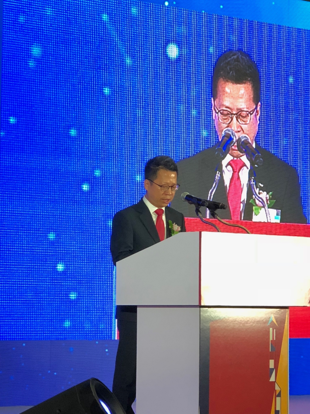 ▲정지원 한국거래소 이사장이 2일 오전 KRX 스퀘어에서 열린 ‘2019년 증권·파생상품시장 개장식’에서 개장식사를 하고 있다./사진=한아란 기자