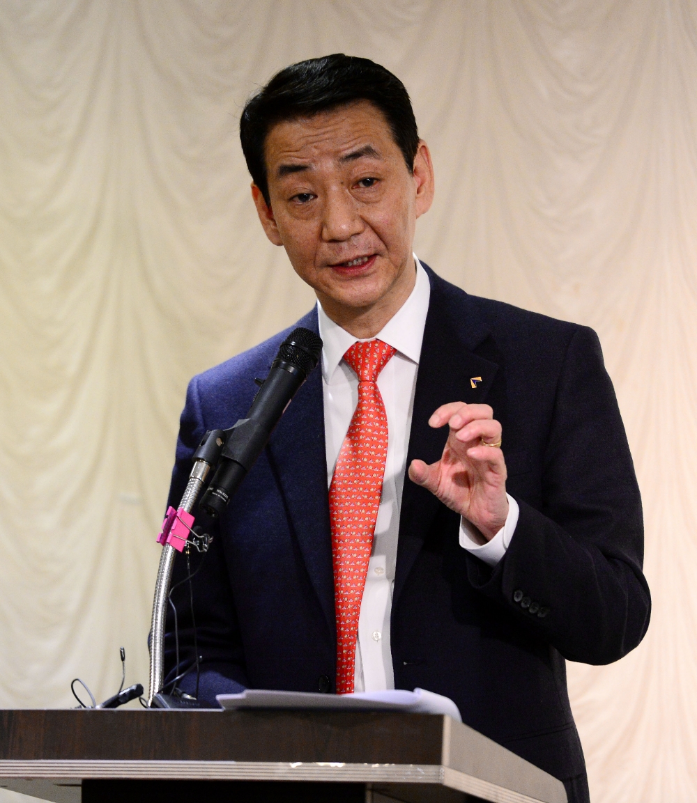 ▲권용원 금융투자협회장이 31일 서울 여의도에서 열린 신년 기자간담회에서 모두 말씀을 하고 있다./사진=금융투자협회