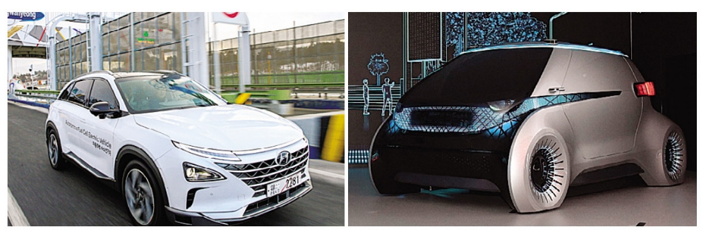 ▲레벨4 자율주행 시스템을 갖춘 ‘넥쏘’의 주행 모습. 사진 = 현대자동차 ▲현대모비스 미래자율주행 컨셉 엠비전. 사진 = 현대모비스