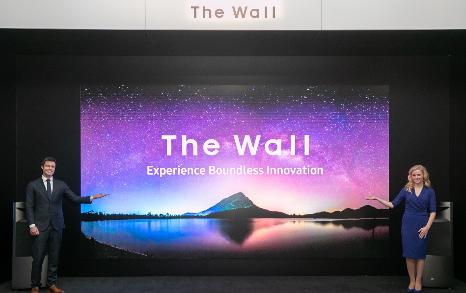 △삼성전자가 ISE 2019에서 공개했던 더 월 8K 292형 모델의 모습/사진=삼성전자