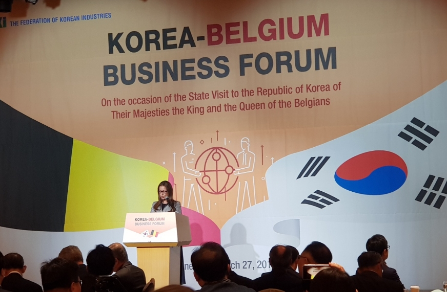 △일함 카드리 솔베이 회장의 혁신 성장 주제 발표 모습/사진=오승혁 기자