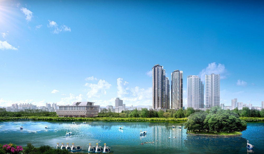 수성 레이크 푸르지오 조감도. /사진제공=대우건설