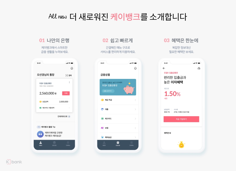 케이뱅크, 빅데이터 분석 기반 앱 전면 개편