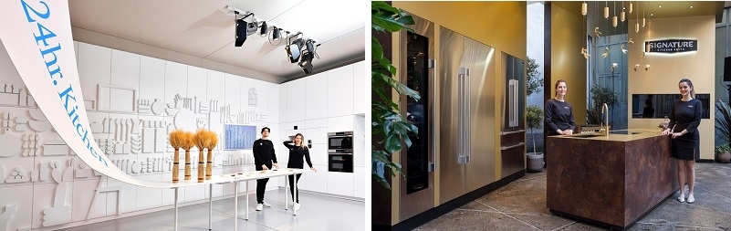 삼성전자 '아침의 방'(왼쪽)과 LG전자 '가든 키친'. (사진=각사)