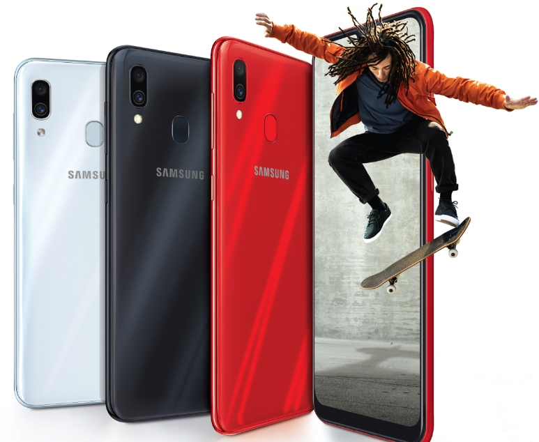 △삼성전자가 이번주 새로이 출시한 갤럭시 A30의 모습/사진=삼성전자