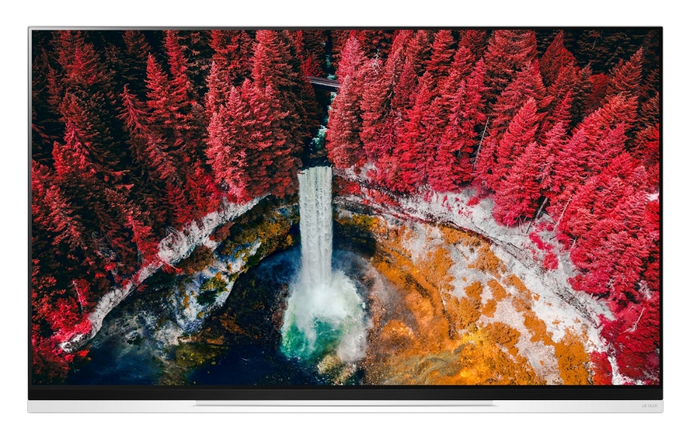 △LG전자 TV 제품 중 올레드 TV C9 시리즈 기기이 모습/사진=오승혁 기자(웹페이지 자료 편집)