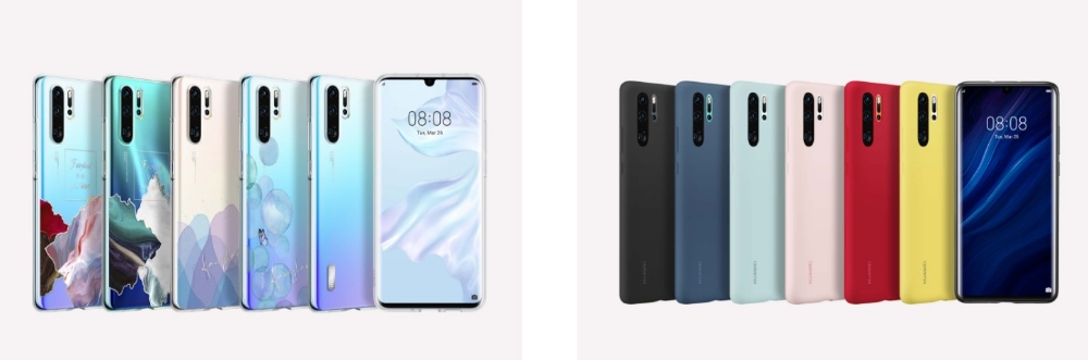 △화웨이 P30 PRO 기기의 케이스 시리즈 모습/사진=오승혁 기자(자료 편집)
