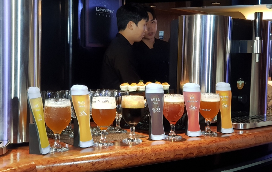 △LG 홈브루에서 출시하는 캡슐 커피 5종의 모습(IPA, PA, 위트, 스타우트, 필스너)/사진=오승혁 기자