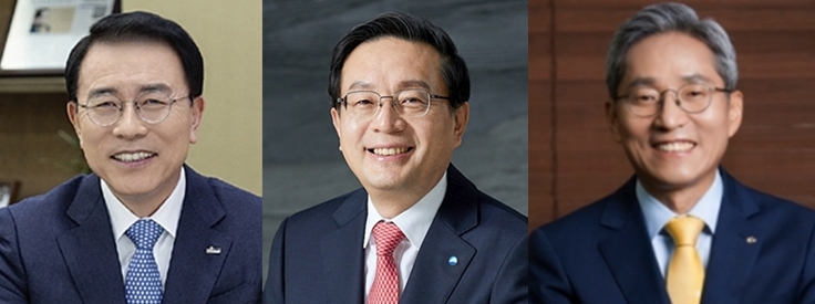 왼쪽부터 조용병 신한금융지주 회장, 손태승 우리금융지주 회장, 윤종규 KB금융지주 회장 / 사진= 각사