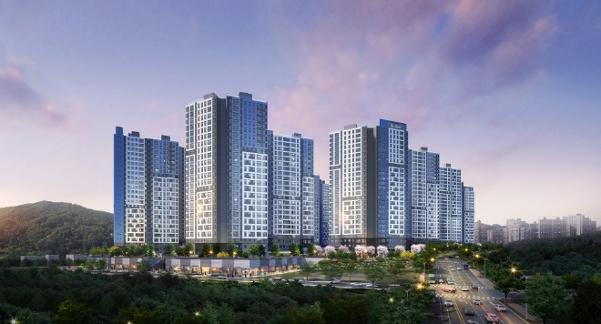 포스코건설 광주 '오포 더샵 센트럴포레' 조감도. /사진=포스코건설