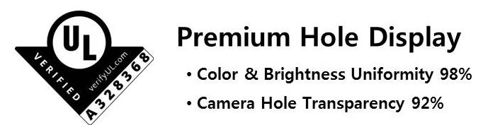 △글로벌 인증기관 UL로부터 92% 빛 투과율과 98% 색 균일도를 달성했다는 삼성디스플레이 홀 디스플레이의 인증 내용 증명/사진=삼성디스플레이