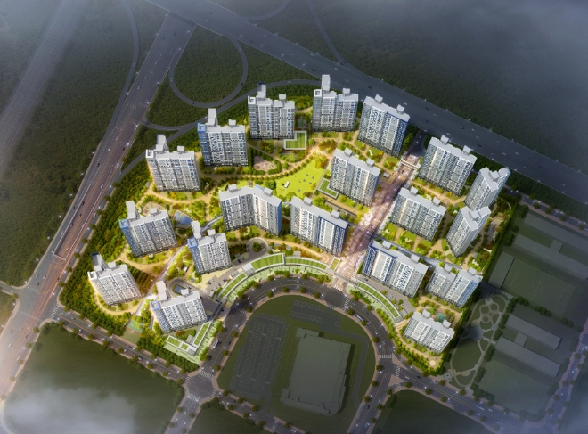 포스코건설이 9월 분양하는 ‘평택 지제역 더샵 센트럴시티’ 조감도. /사진=포스코건설