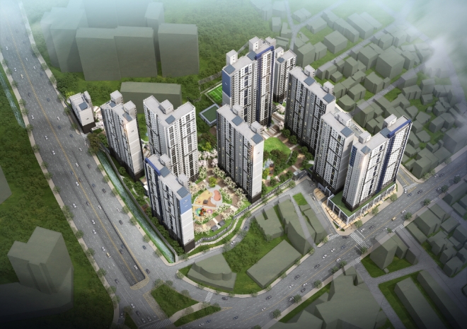 포스코건설, 남천 더샵 프레스티지 조감도. /사진=포스코건설